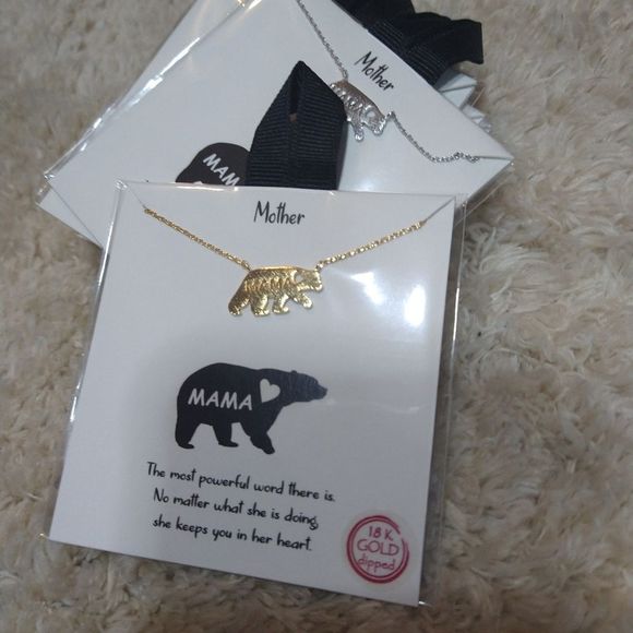 18K Gold Dipped Mama Bear Necklace - Picture 5 of 8